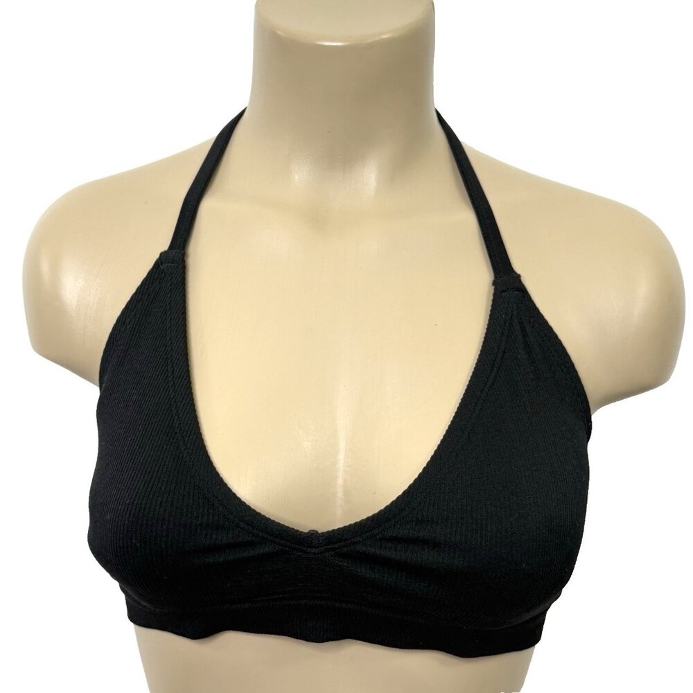 Victoria's Secret PINK Bikini Top Womens size M-DD Removable Padded Cups Black